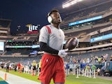 Antonio Brown warms up for the Tampa Bay Buccaneers in October 2021
