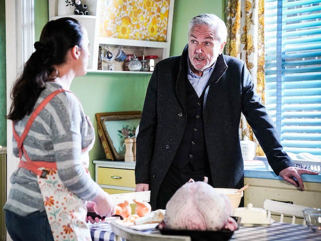 Sonia and Rocky on EastEnders on Christmas Eve, 2021
