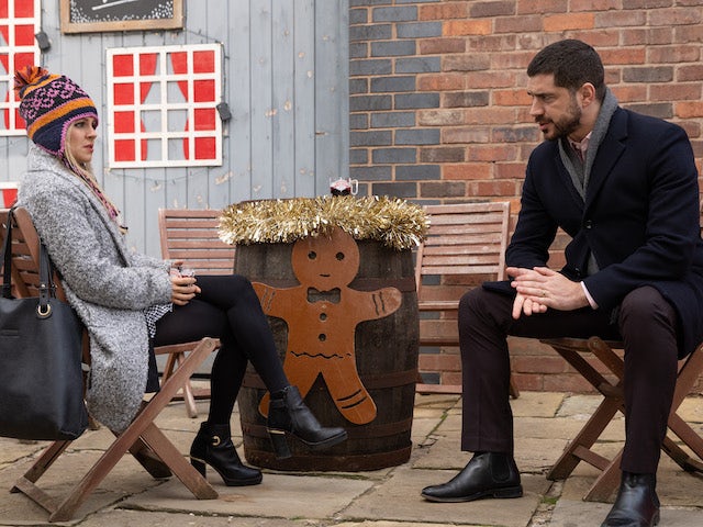 Sarah and Adam on the first episode of Coronation Street on December 15, 2021