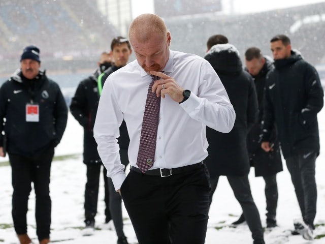 Burnley manager Sean Dyche walks off after speaking to match officials, November 28, 2021
