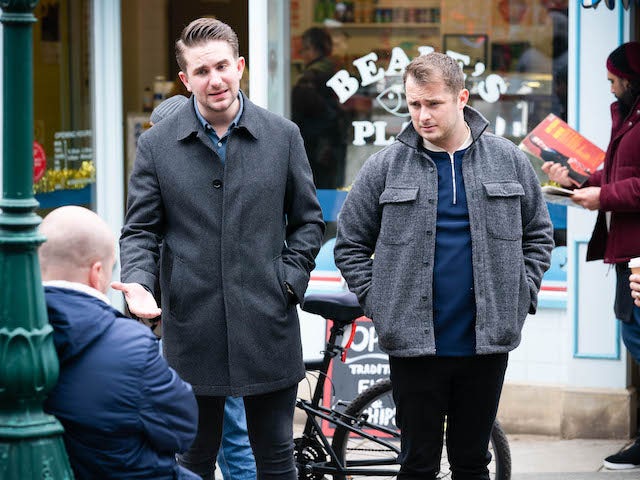 Callum and Ben on EastEnders on December 27, 2021