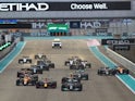 Lewis Hamilton makes a fast start at the Abu Dhabi Grand Prix on December 12, 2021.