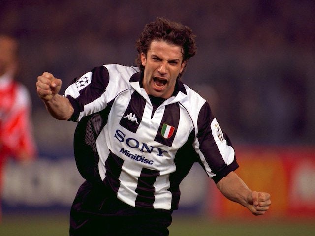 Alessandro Del Piero celebrates scoring for Juventus in 1998