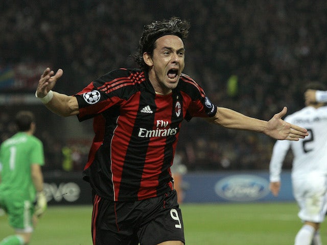 Filippo Inzaghi celebrates for AC Milan in 2010