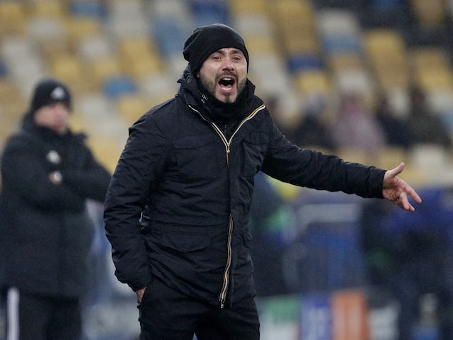 Shakhtar Donetsk coach Roberto De Zerbi on December 7, 2021