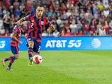  United States defender Sergino Dest controls the ball out of the air during a FIFA World Cup Qualifier, October 13, 2021