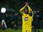 Borussia Dortmund's Jude Bellingham applauds fans after the match on December 11, 2021