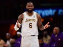 LeBron James in action for the LA Lakers in December 2021