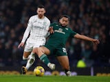 Celtic's Cameron Carter-Vickers in action with Hibernian's Martin Boyle on December 19, 2021