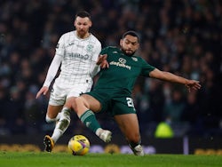 Celtic's Cameron Carter-Vickers in action with Hibernian's Martin Boyle on December 19, 2021