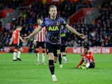 Tottenham Hotspur's Harry Kane celebrates scoring their second goal before being disallowed after a VAR review on December 28, 2021