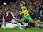 Norwich City's Todd Cantwell in action with Aston Villa's Matty Cash, December 14, 2021