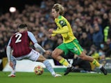 Norwich City's Todd Cantwell in action with Aston Villa's Matty Cash, December 14, 2021