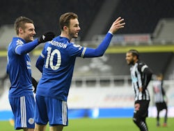 Leicester City's James Maddison celebrates scoring against Newcastle United in the Premier League on January 3, 2021