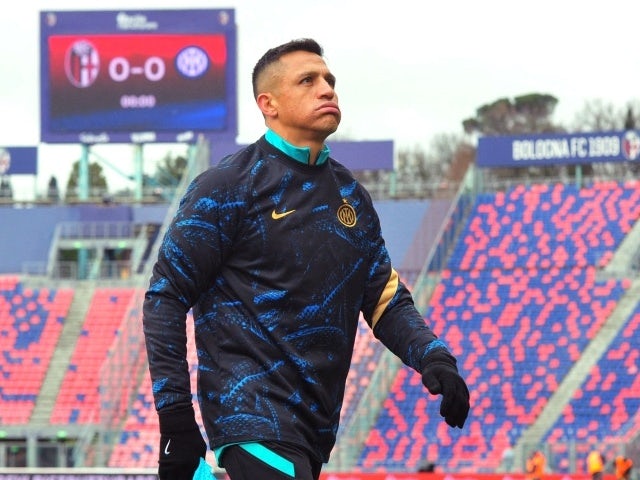  Inter Milan's Alexis Sanchez is seen on the pitch, January 6, 2022
