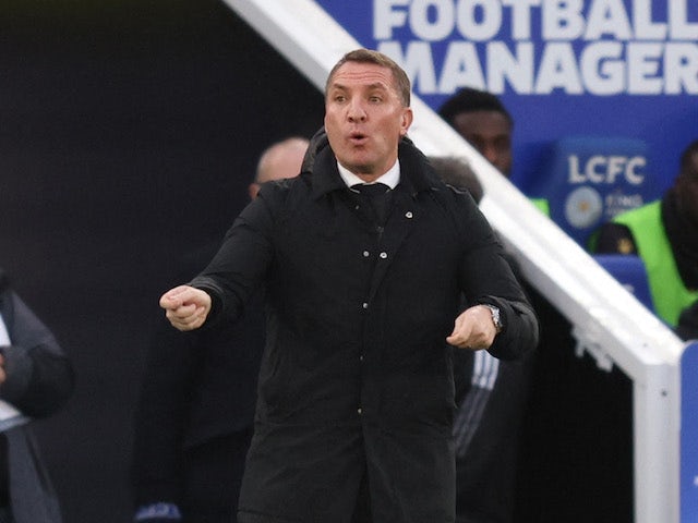 Leicester City manager Brendan Rodgers reacts on January 8, 2022