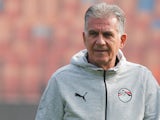 Egypt coach Carlos Queiroz attends a training session at Cairo stadium during their final training camp, ahead of the African Cup of Nations which is scheduled to take place in Cameroon on January 3, 2022