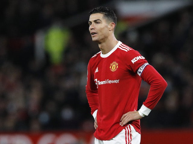 Cristiano Ronaldo of Manchester United during a match on January 3, 2022