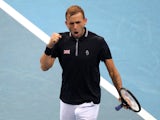 Dan Evans in action for Great Britain at the ATP Cup in January 2022