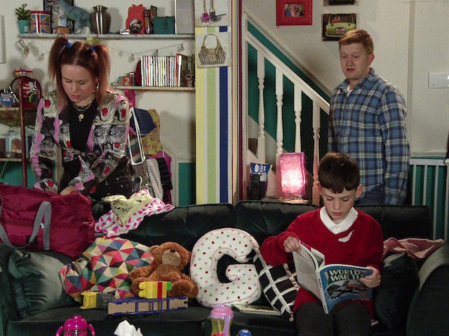 Gemma, Ches and Joseph on the first episode of Coronation Street on January 10, 2022
