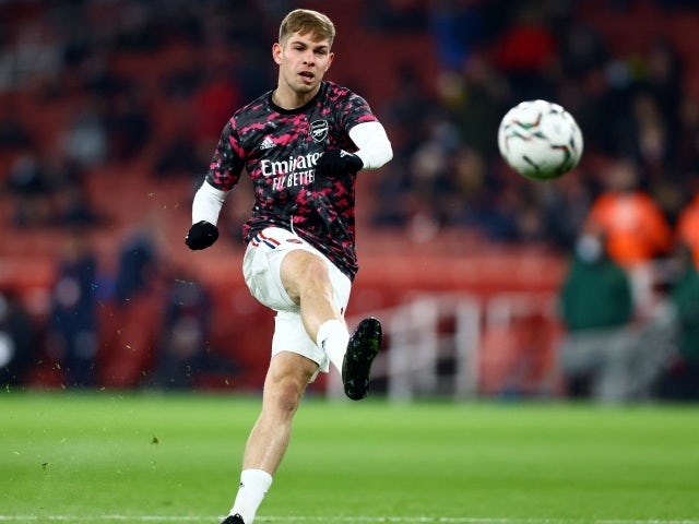 Arsenal's Emile Smith Rowe during the warm up before the match, December 1, 2021