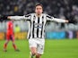 Juventus' Federico Chiesa celebrates scoring their first goal on January 6, 2022