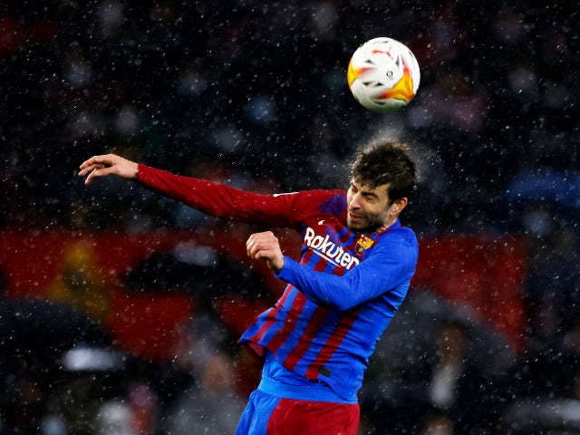 Gerard Pique in action for Barcelona in December 2021