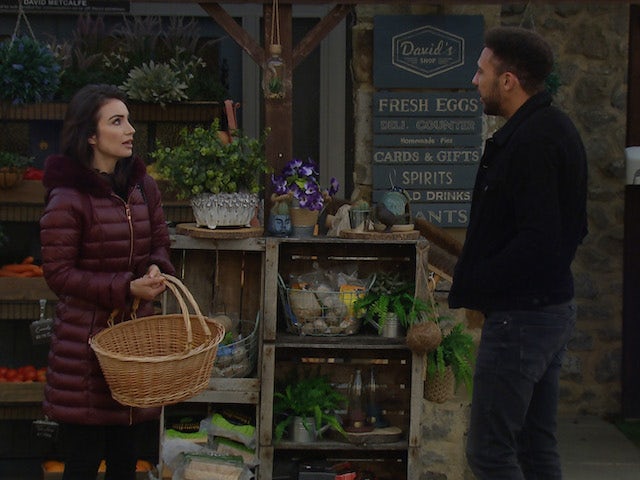 Leyla and Nate on Emmerdale on January 12, 2022