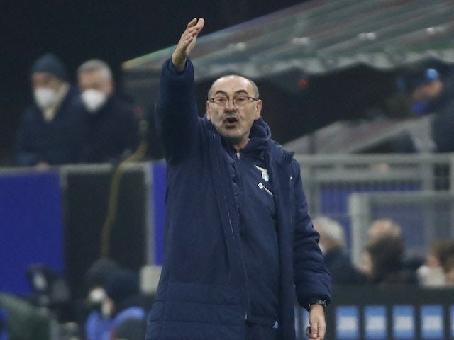 Lazio coach Maurizio Sarri during the match on January 9, 2022