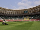 General view inside the Olembe stadium ahead of the Africa Cup of Nations Group A match Cameroon v Burkina Faso on January 8, 2022