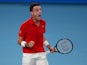 Spain's Roberto Bautista Agut celebrates winning his semi final match against Poland's Hubert Hurkacz in the ATP Cup on January 7, 2022