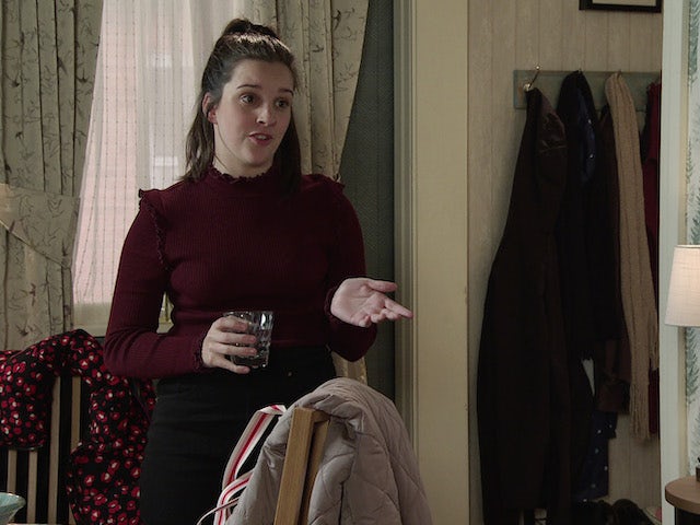 Amy on the second episode of Coronation Street on January 12, 2022