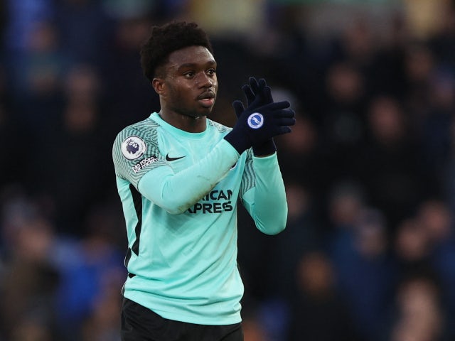 Tariq Lamptey in action for Brighton & Hove Albion in January 2022