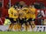 Wolverhampton Wanderers' Joao Moutinho celebrates scoring their first goal with teammates on January 3, 2022