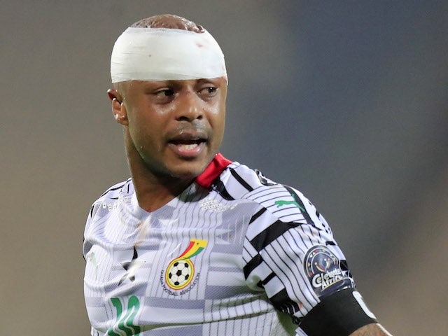 Ghana's Andre Ayew wearing a head bandage on January 10, 2022