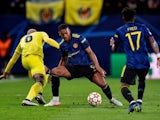 Manchester United's Anthony Martial in action with Villarreal's Etienne Capoue, November 23, 2021