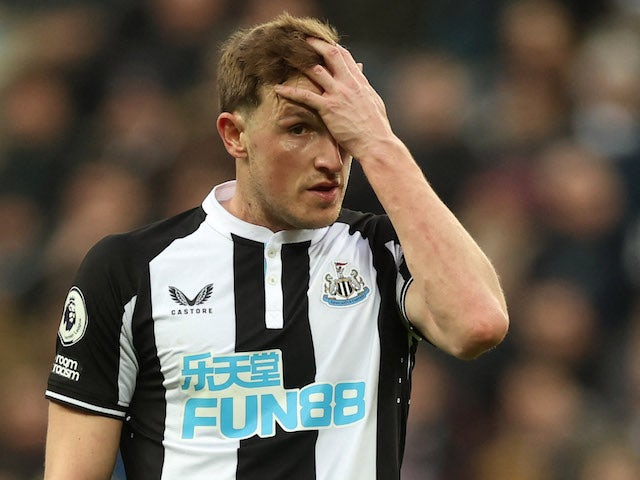 Newcastle United's Chris Wood reacts on January 15, 2022