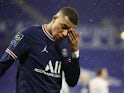Kylian Mbappe in action for Paris Saint-Germain in January 2022