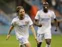 Real Madrid's Luka Modric celebrates scoring against Athletic Bilbao in the Spanish Super Cup on January 16, 2022