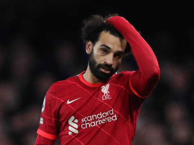 Mohamed Salah in action for Liverpool in January 2022