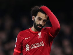 Mohamed Salah in action for Liverpool in January 2022