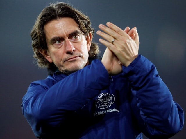  Brentford manager Thomas Frank applauds fans after the match, January 11, 2022