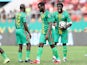 Mauritania's Aboubakar Kamara looks dejected after Tunisia's Wahbi Khazri scores their second goal on January 16, 2022