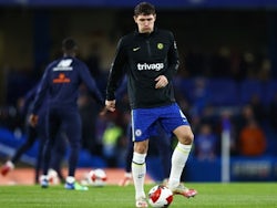  Chelsea's Andreas Christensen during the warm up before the match, January 8, 2022