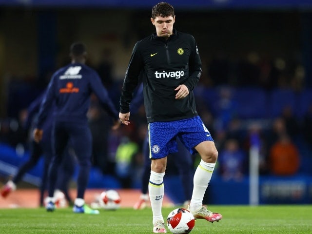  Chelsea's Andreas Christensen during the pre-match warm-up on January 8, 2022