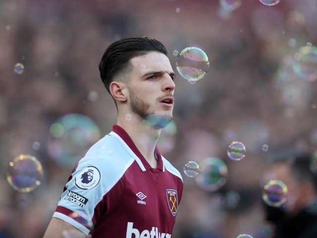 West Ham United's Declan Rice before the match, January 16, 2022