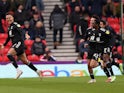Fulham's Rodrigo Muniz celebrates scoring their first goal  on January 22, 2022
