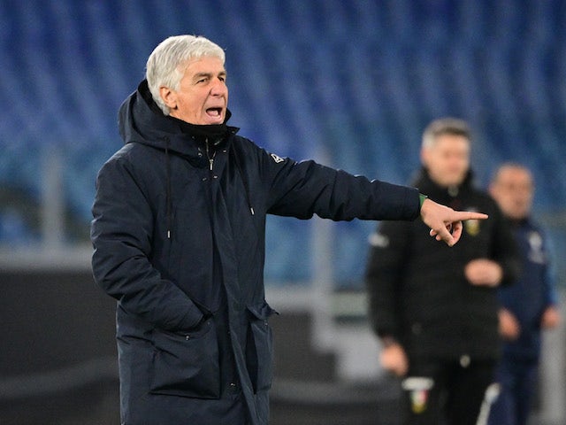 Atalanta coach Gian Piero Gasperini on January 22, 2022