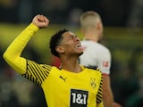 Borussia Dortmund's Jude Bellingham celebrates after the match, November 20, 2021
