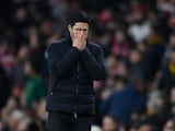 Arsenal manager Mikel Arteta reacts on January 23, 2022